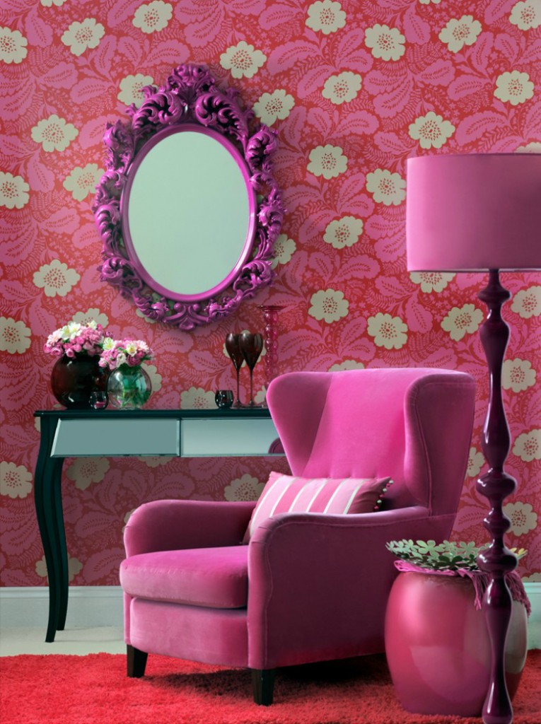 şık pembe romantik salon